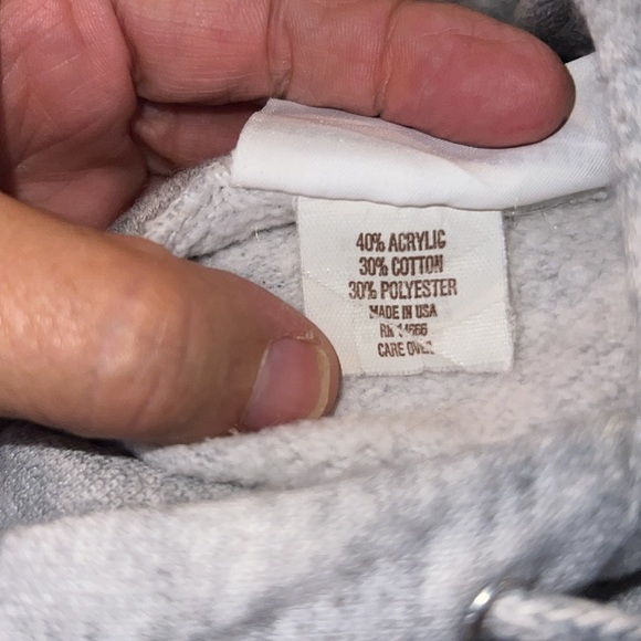 Bassett-Walker Hooded Sweatshirt, SZ L, PTP 22”, Chest 42-44, L 25”, Frt. Pocket - Picture 5 of 8